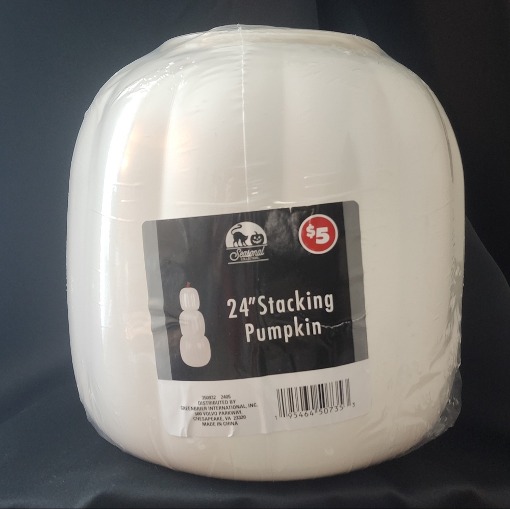 NEW Dollar Tree PLUS White Stacking Pumpkins 24"